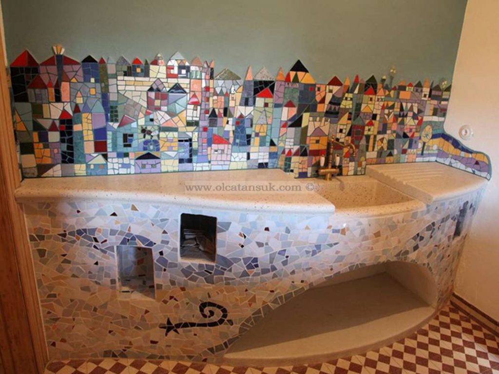 Mozaik-Kitchen bench design - Mutfak tezgahı Tasarımı - Galata,İstanbul