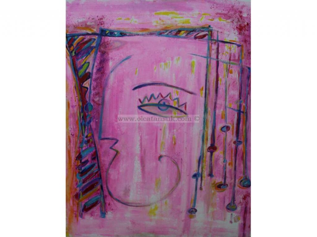 Resimler-Pink Face (Acrylic) - Pembeli yüze (Akrilik) - 80x90cm 